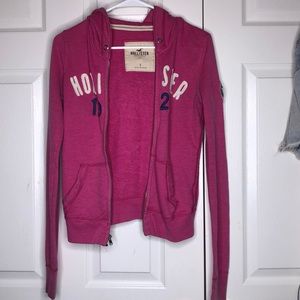 pink hollister zip up
